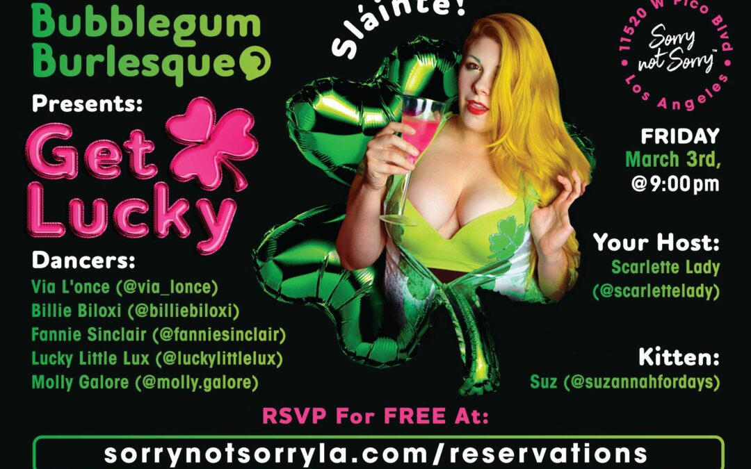 Bubblegum Burlesque Get Lucky Postcard
